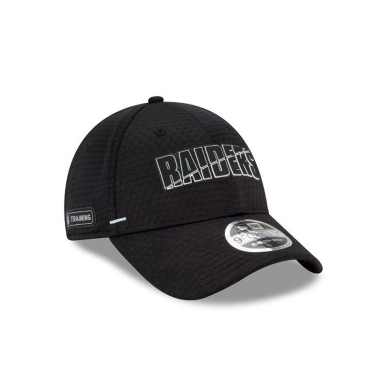 NFL Las Vegas Raiders Official Summer Sideline Stretch Snap 9Forty Snapback (YCM9864) - Black New Era Caps